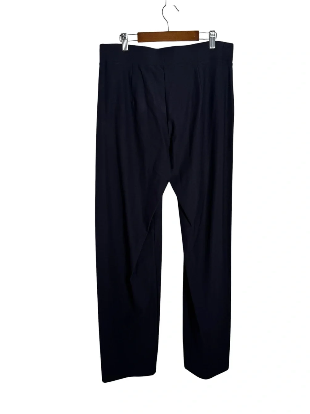 Eileen Fisher Washable Stretch Crepe Pull On Travel Pants Size M Navy